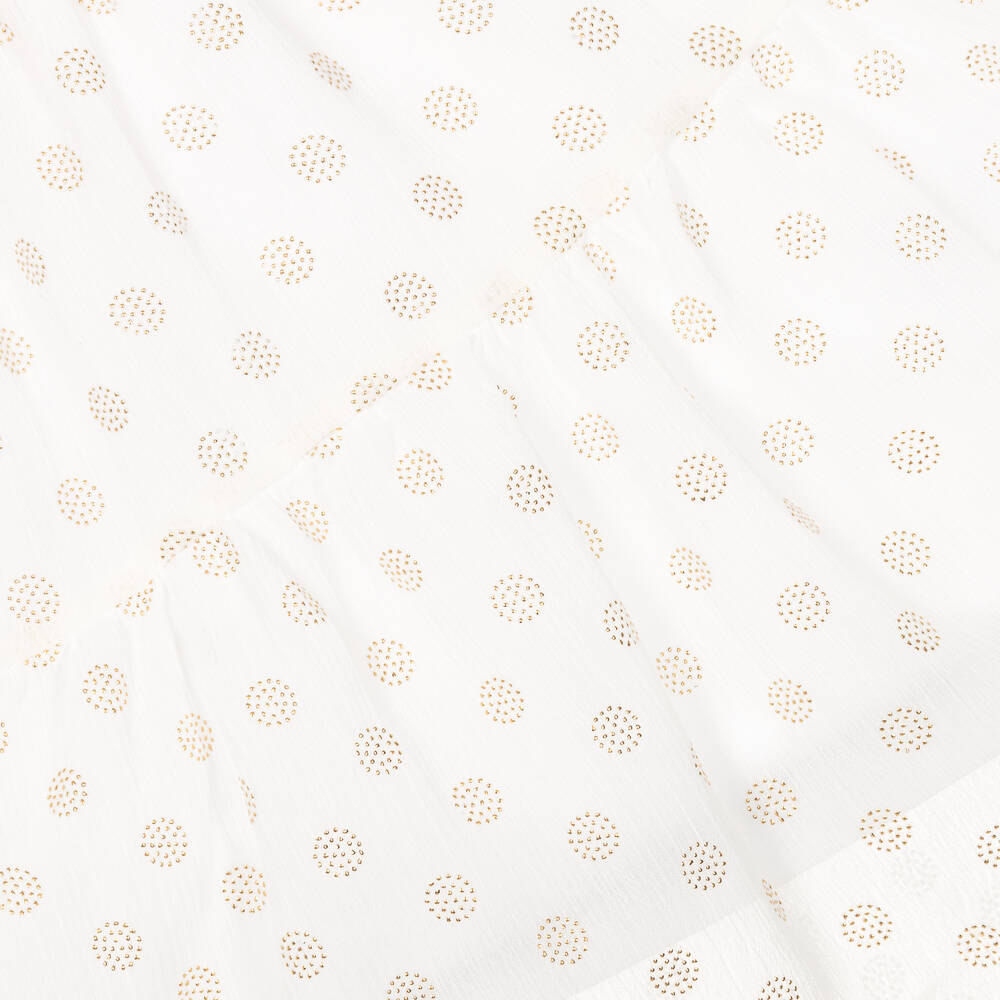 AIGNER-Girls White & Gold Crêpe Chiffon Dress | Childrensalon Outlet