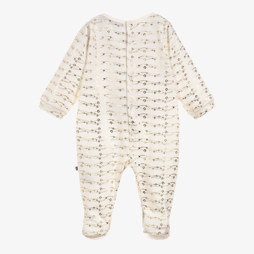 اقنر-أفرول بيبي غرو قطن بيما لون عاجي و ذهبي | Childrensalon Outlet