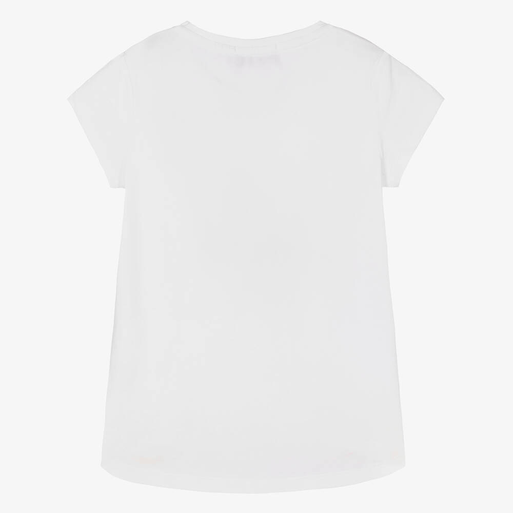 AIGNER-Girls White Logo T-Shirt | Childrensalon Outlet
