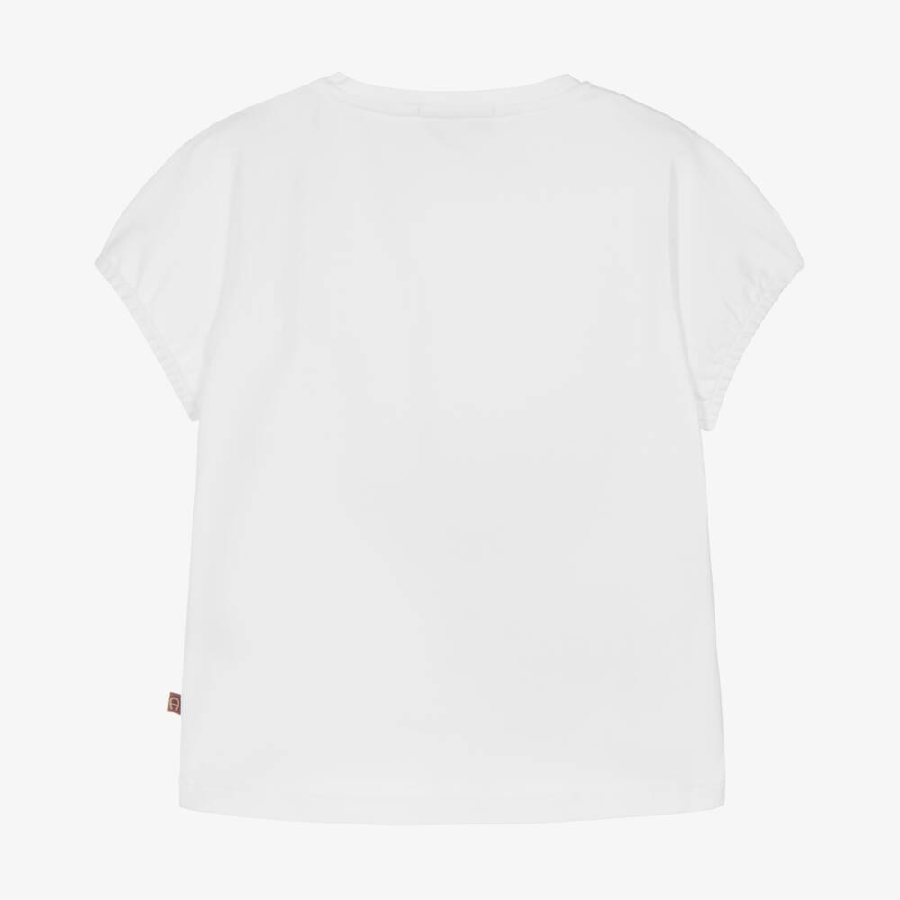 AIGNER-Girls White Tee with Bag Design | Childrensalon Outlet