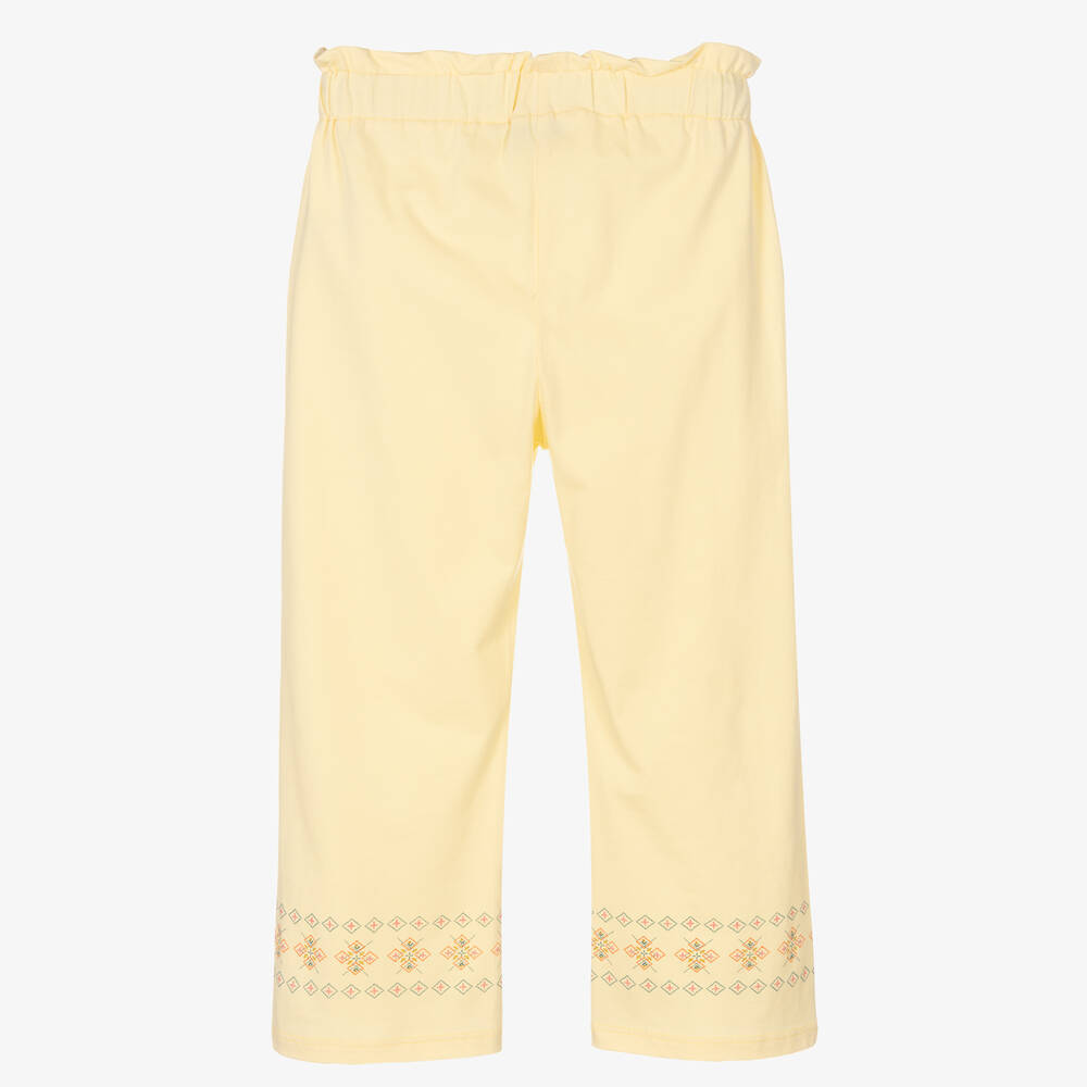 AIGNER-Girls Yellow Cotton Jersey Trousers | Childrensalon Outlet