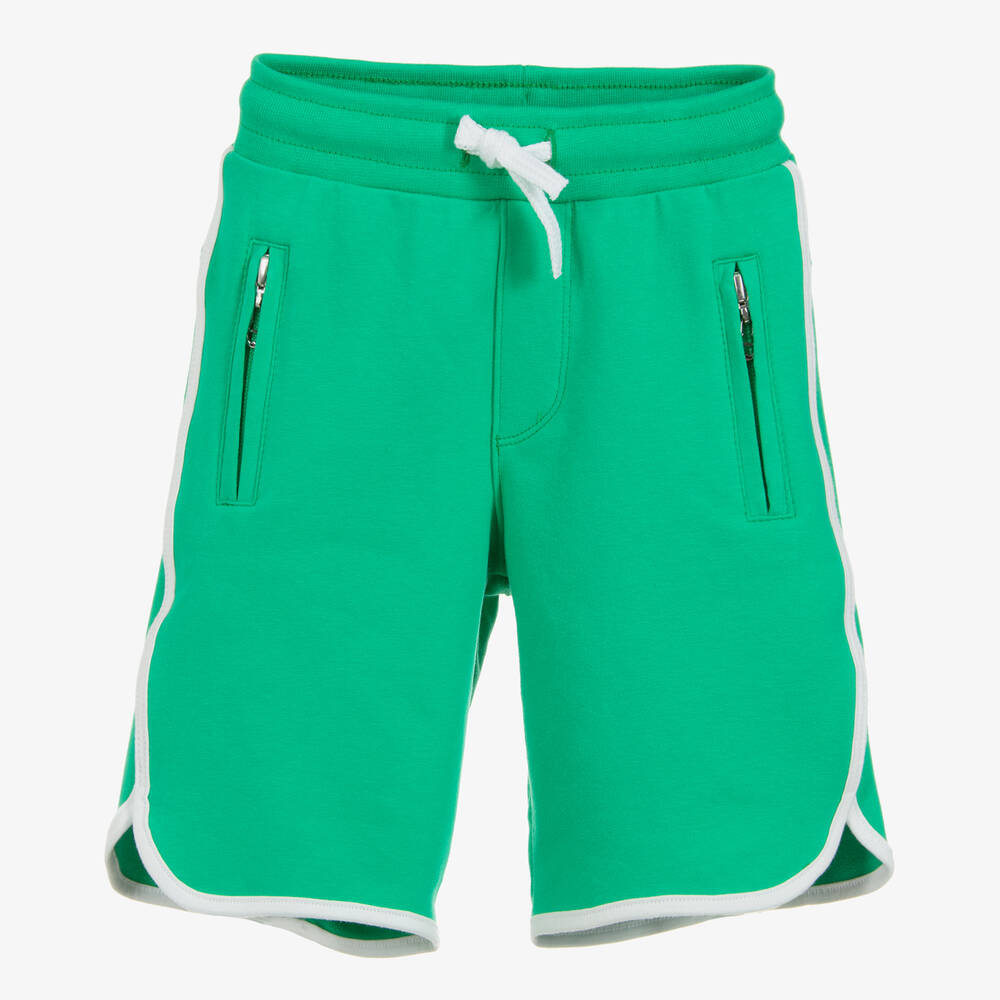 AIGNER - Green Cotton Bermuda Shorts | Childrensalon