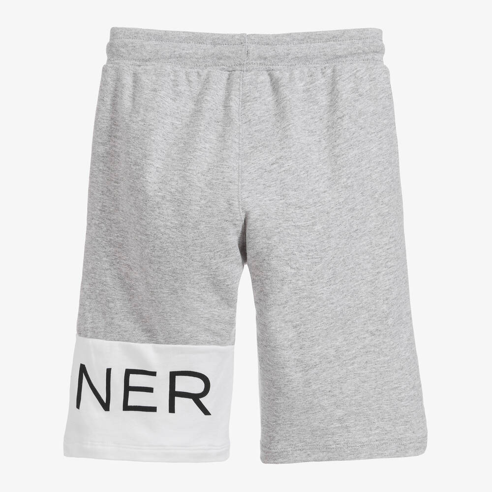 AIGNER-شورت برمودا جيرسي لون رمادي وأبيض للأولاد | Childrensalon Outlet