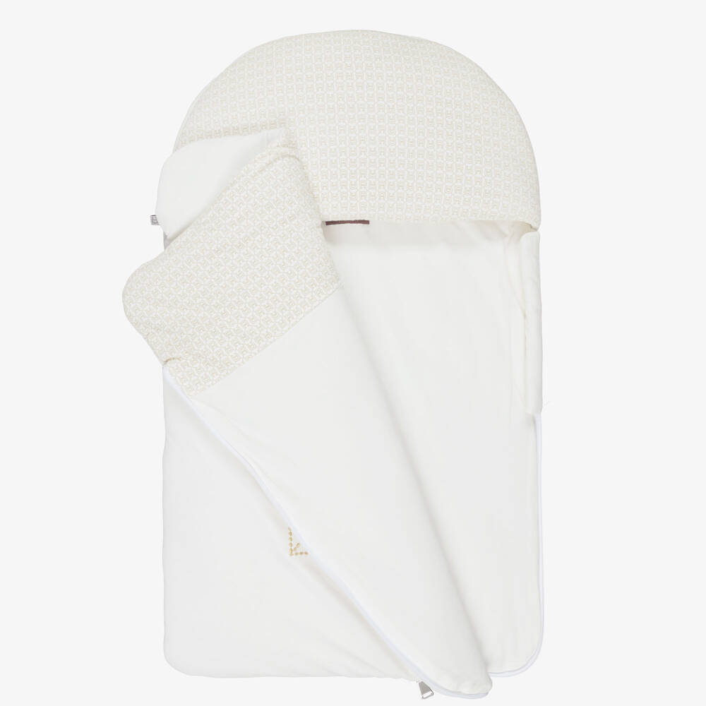 AIGNER-Ivory Cotton Nest with Gold Embroidery | Childrensalon Outlet