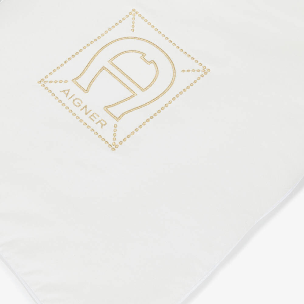 AIGNER-Ivory Cotton Nest with Gold Embroidery | Childrensalon Outlet