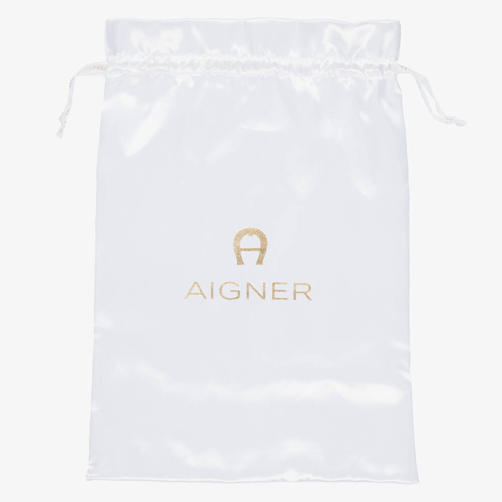 AIGNER-طقم أفرول بيبي غرو قطن بيما جيرسي لون عاجي وذهبي للأطفال | Childrensalon Outlet