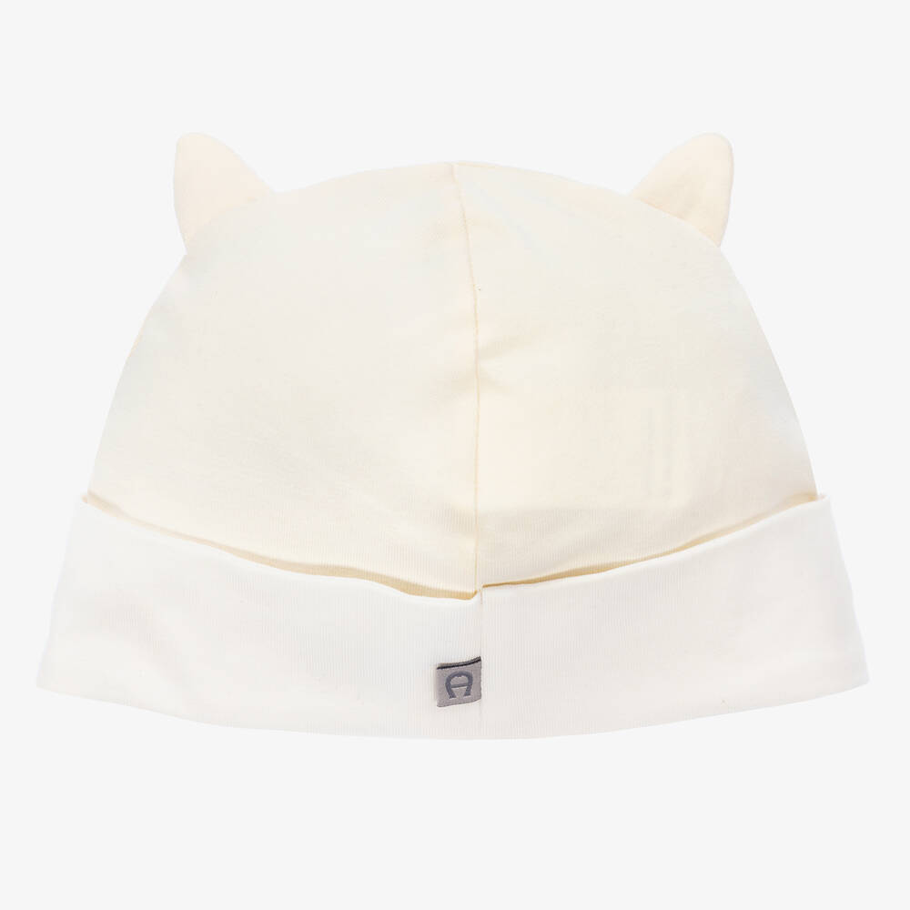 AIGNER-Ivory Pima Cotton Baby Hat | Childrensalon Outlet