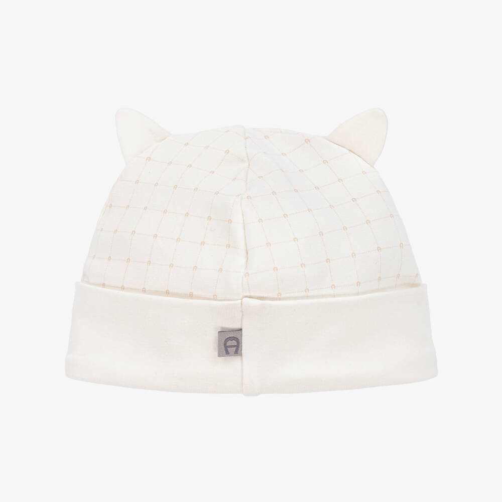 AIGNER-Ivory Pima Cotton Baby Hat | Childrensalon Outlet