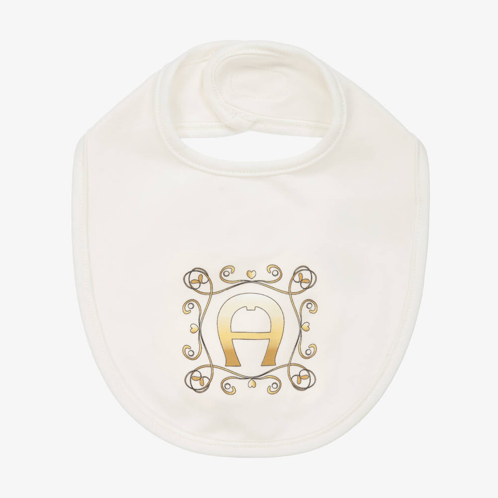 AIGNER-Кремовый слюнявчик из хлопка пима | Childrensalon Outlet