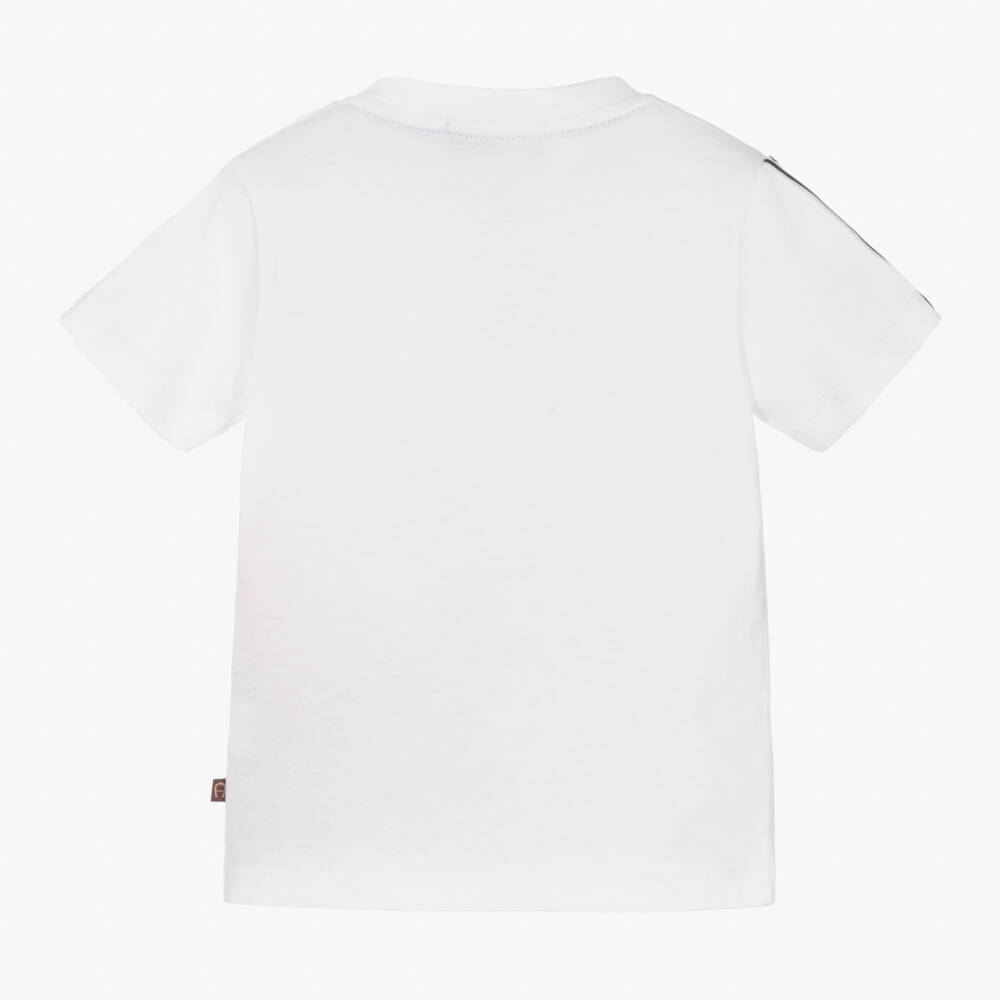 AIGNER-Little Boys White Logo-Accent Tee | Childrensalon Outlet
