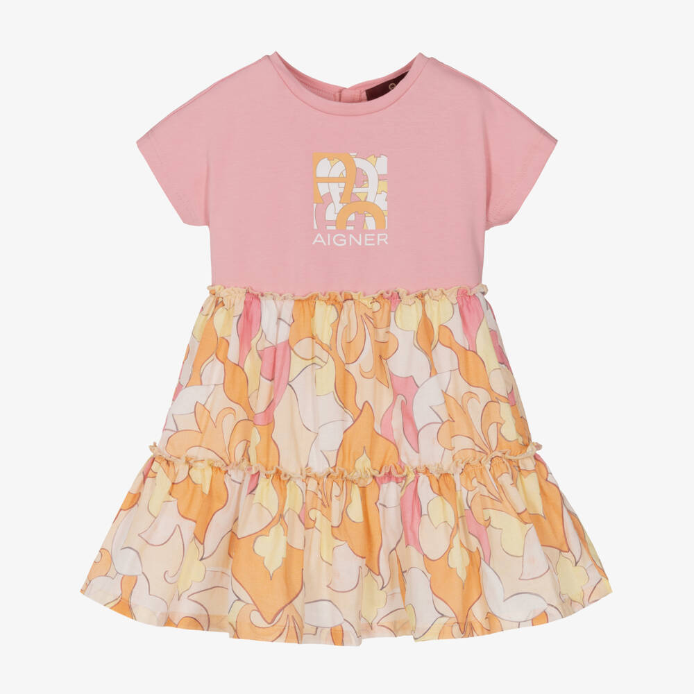 AIGNER-Платье из хлопка закатных оттенков для девочек | Childrensalon Outlet