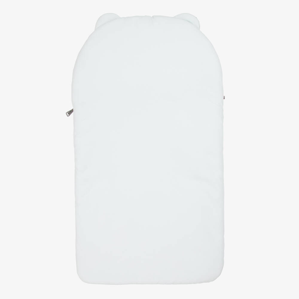AIGNER-Pale Blue Pima Cotton Teddy Bear Baby Nest (74cm) | Childrensalon Outlet