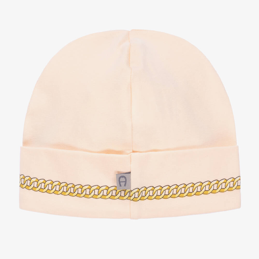 AIGNER-Pink Cotton Baby Hat | Childrensalon Outlet
