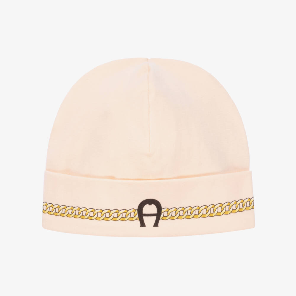 AIGNER-Pink Cotton Baby Hat | Childrensalon Outlet