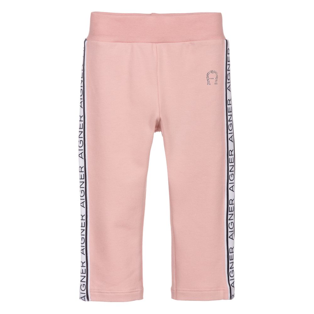 AIGNER - Pink Cotton Logo Leggings | Childrensalon