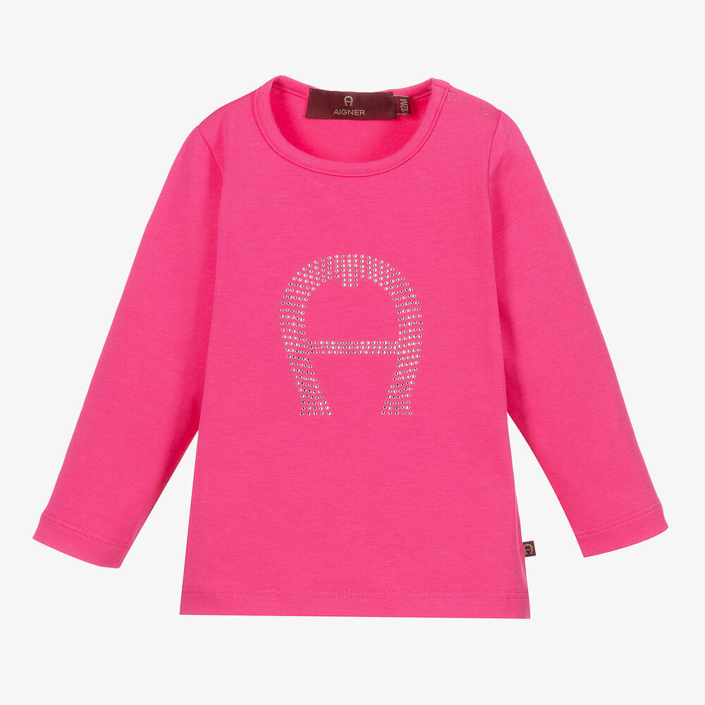 AIGNER - Pink Cotton Top | Childrensalon