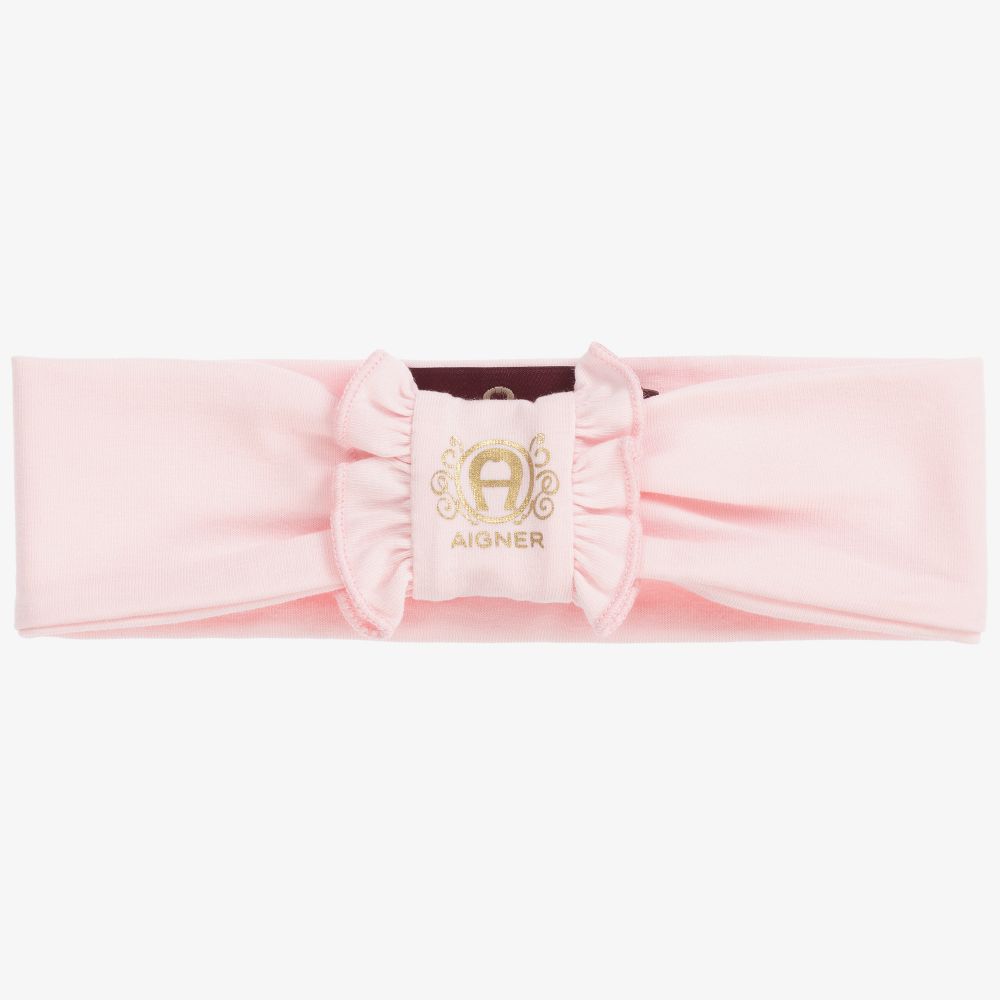 AIGNER - Pink Pima Baby Headband | Childrensalon