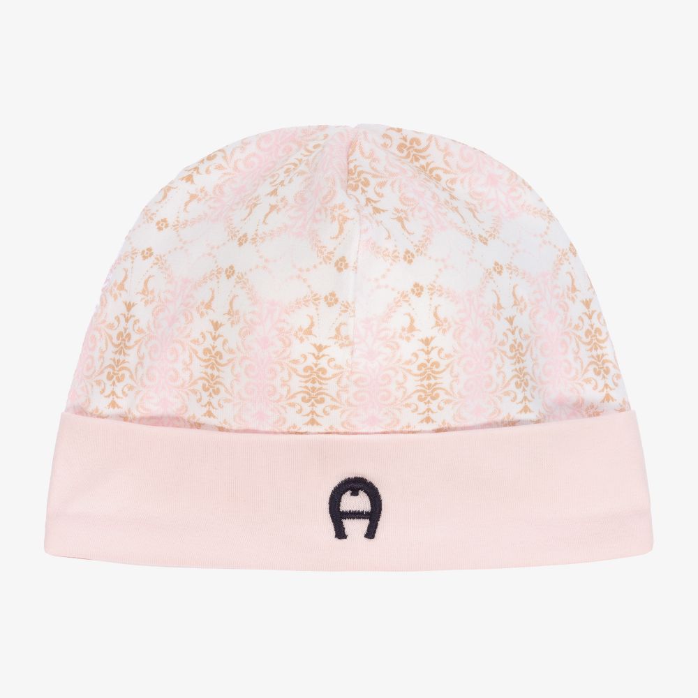 AIGNER - Bonnet rose en coton Pima Bébé | Childrensalon