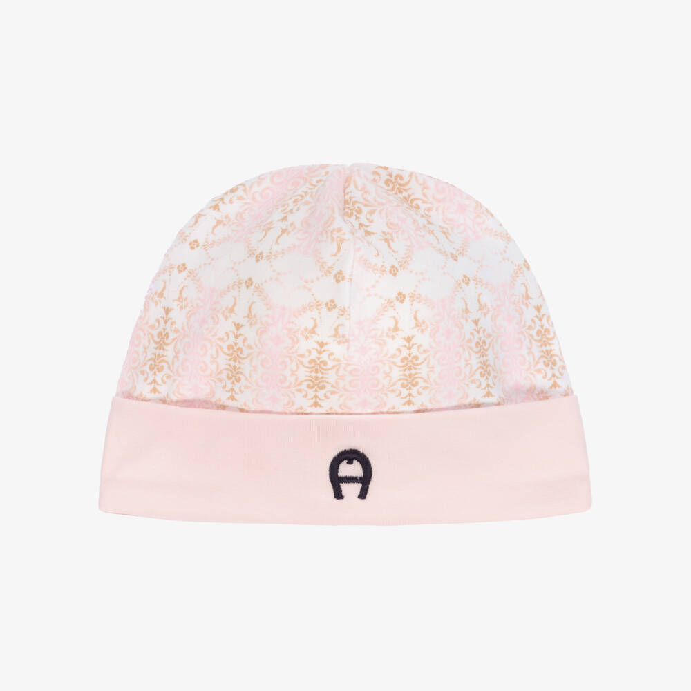 AIGNER-Розовая шапочка из хлопка пима для малышей | Childrensalon Outlet