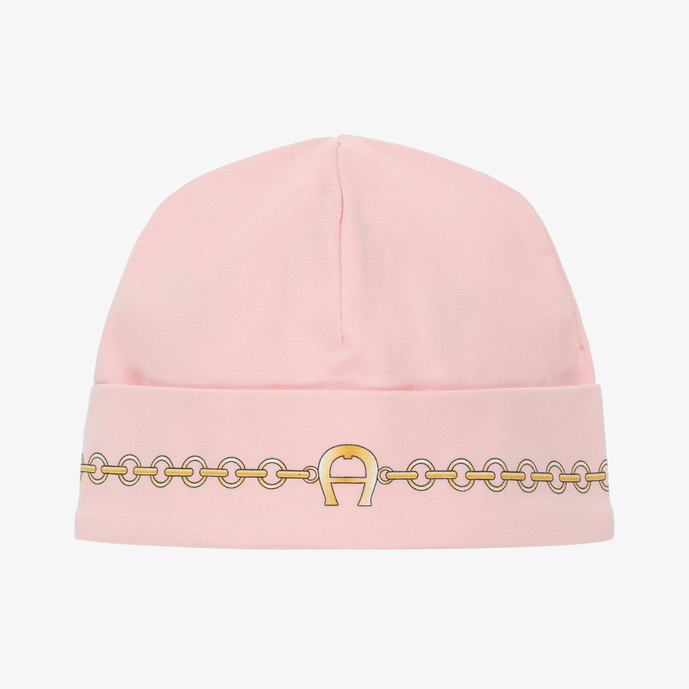 AIGNER - Bonnet rose en coton Pima Bébé | Childrensalon