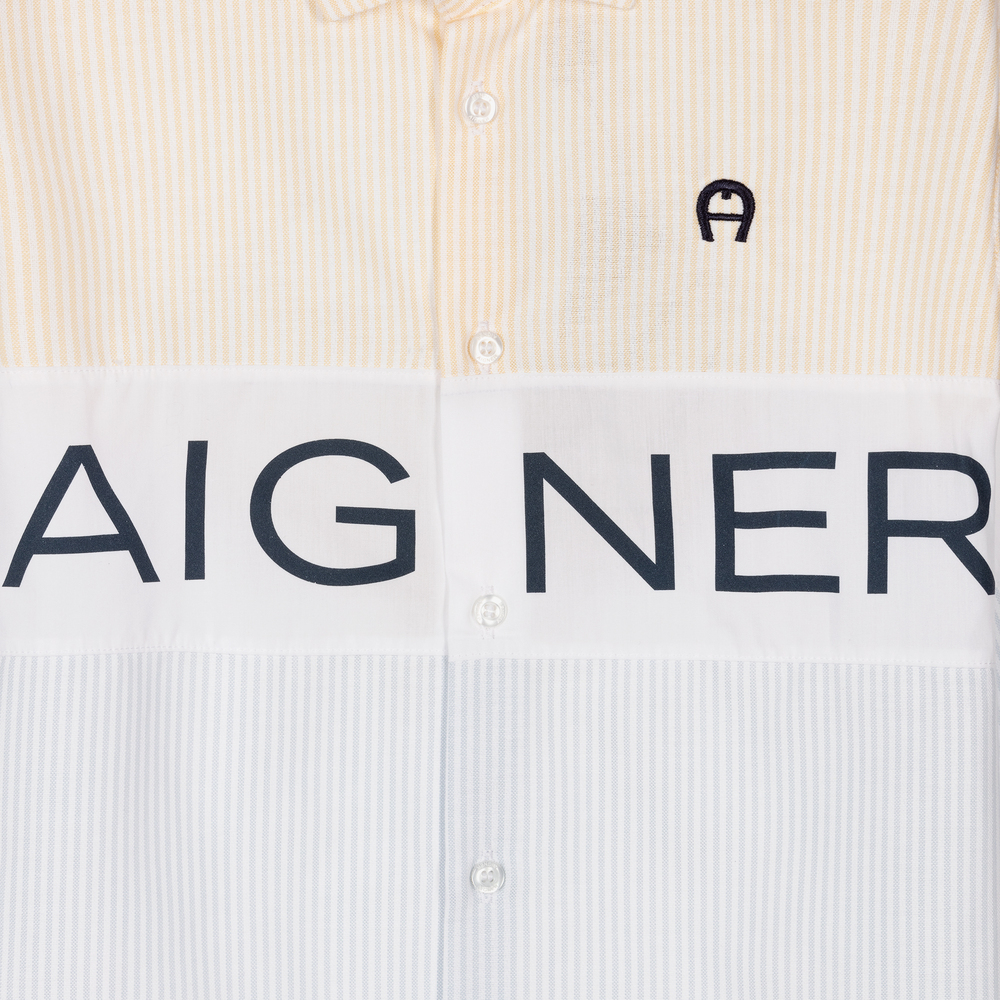 AIGNER-Teen Blue & Beige Shorts Set | Childrensalon Outlet