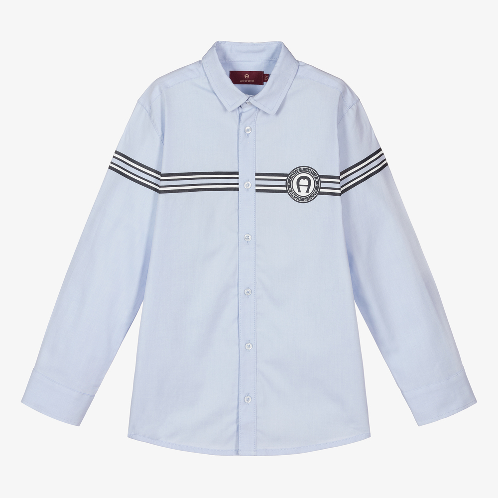 AIGNER-Голубая рубашка из хлопка оксфорд для подростков | Childrensalon Outlet