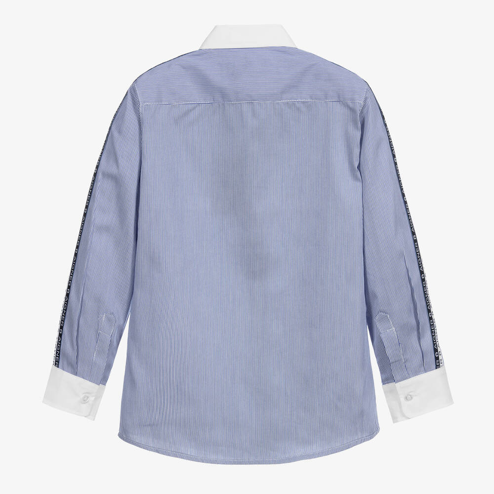 AIGNER-Teen Blue & White Logo Shirt | Childrensalon Outlet
