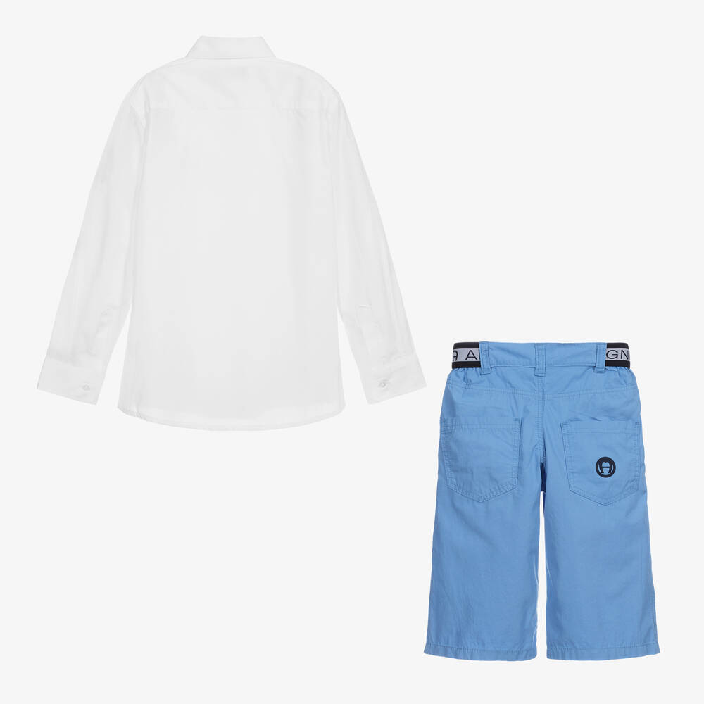 AIGNER-Комплект с шортами синего и белого цвета для подростков | Childrensalon Outlet