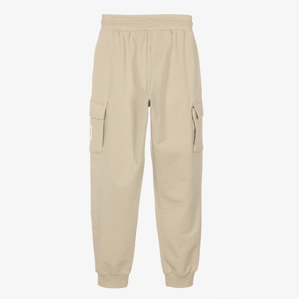 AIGNER Teen Boys Beige Cotton Cargo Joggers Childrensalon Outlet