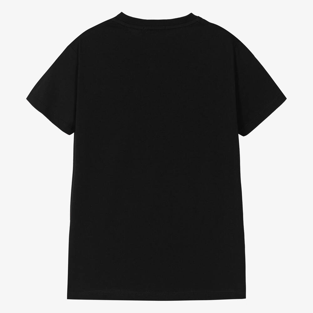 AIGNER Teen Boys Black Cotton T Shirt Childrensalon Outlet