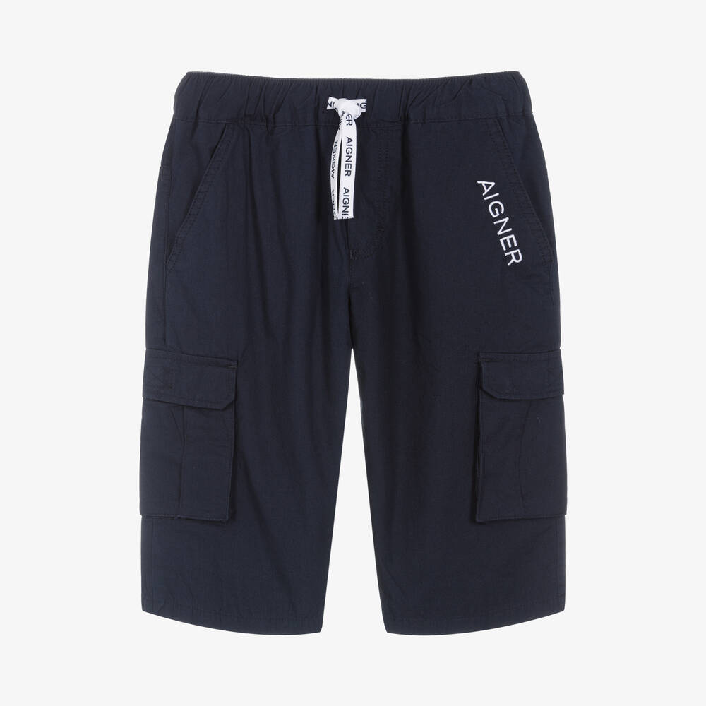 AIGNER - Blaue Teen Baumwoll-Cargo-Shorts | Childrensalon