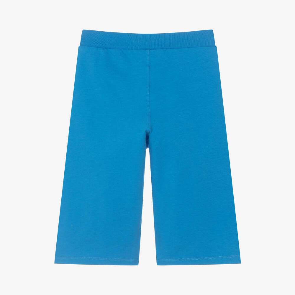 AIGNER-Teen Boys Blue Cotton Logo Shorts | Childrensalon Outlet