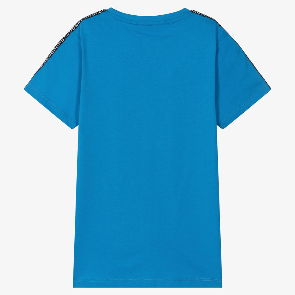 AIGNER-Teen Boys Blue Cotton Logo T-Shirt | Childrensalon Outlet