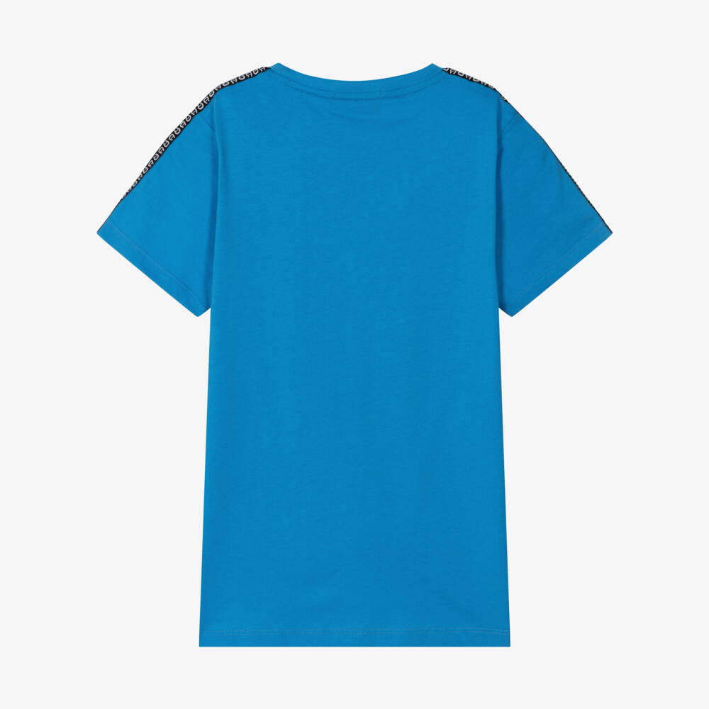 AIGNER-Teen Boys Blue Cotton Logo T-Shirt | Childrensalon Outlet