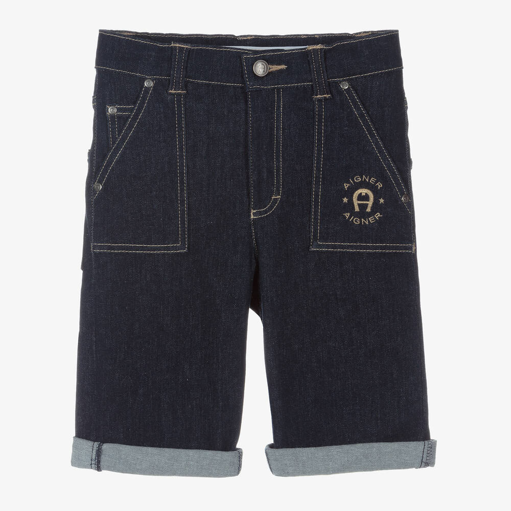 AIGNER - Синие джинсовые шорты-бермуды | Childrensalon