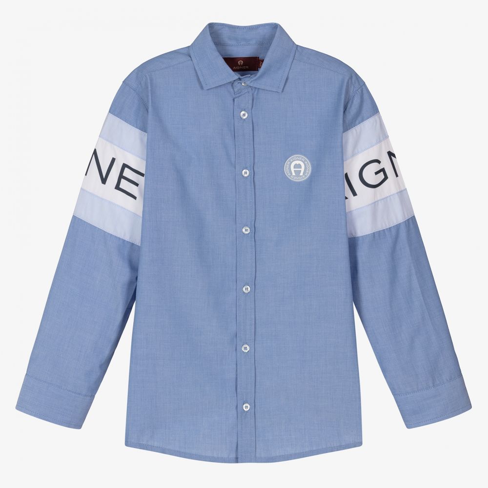 AIGNER - Chemise bleue Ado garçon | Childrensalon