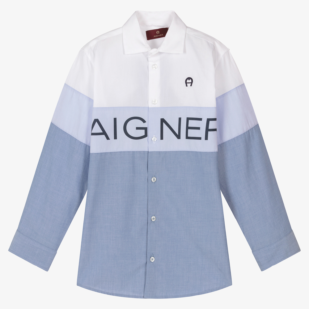 AIGNER - Chemise bleue Ado garçon | Childrensalon