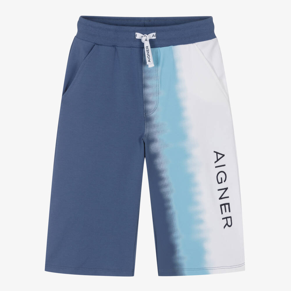 AIGNER - Teen Boys Blue Ombré Logo Shorts | Childrensalon