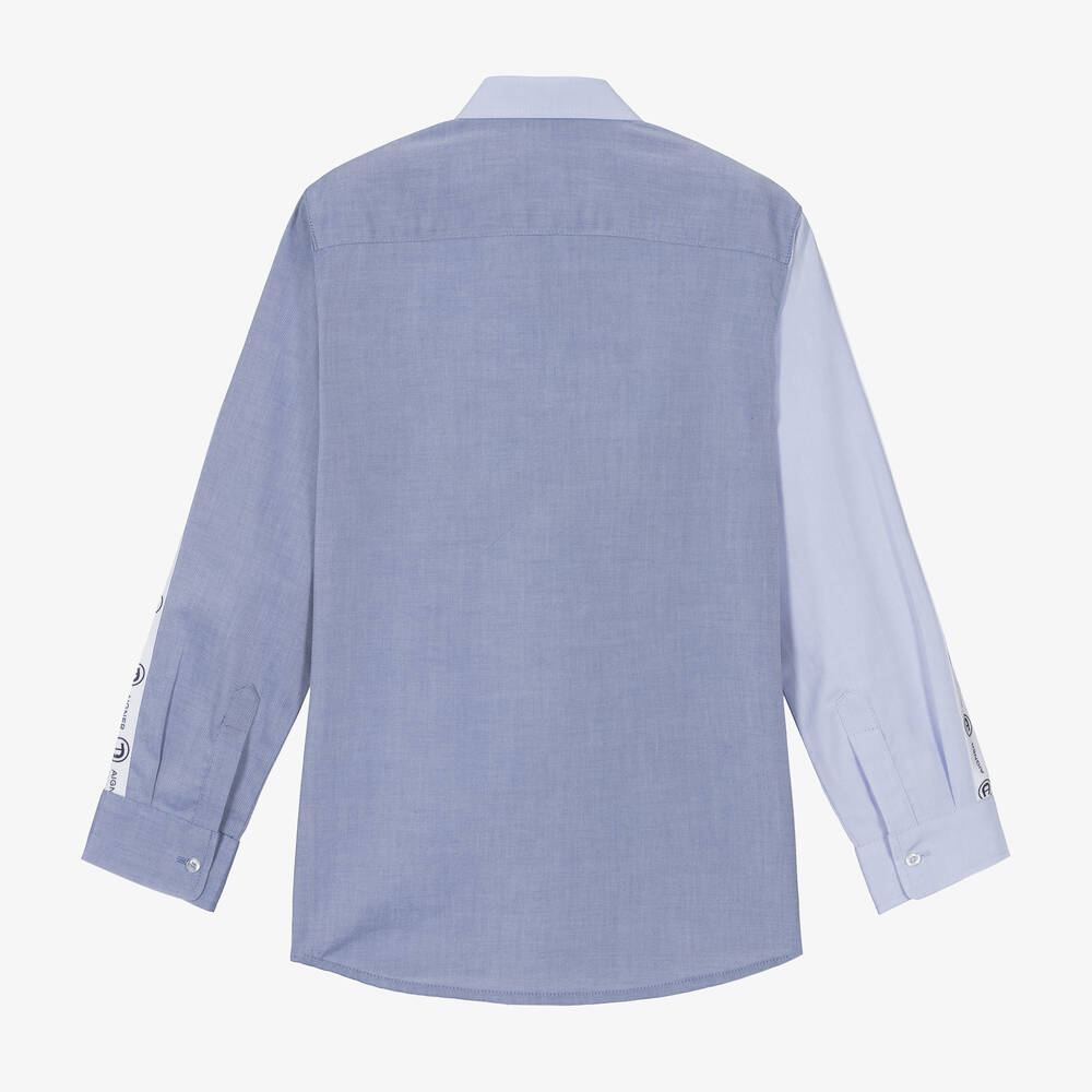 AIGNER-Голубая рубашка из хлопка оксфорд для мальчиков-подростков | Childrensalon Outlet