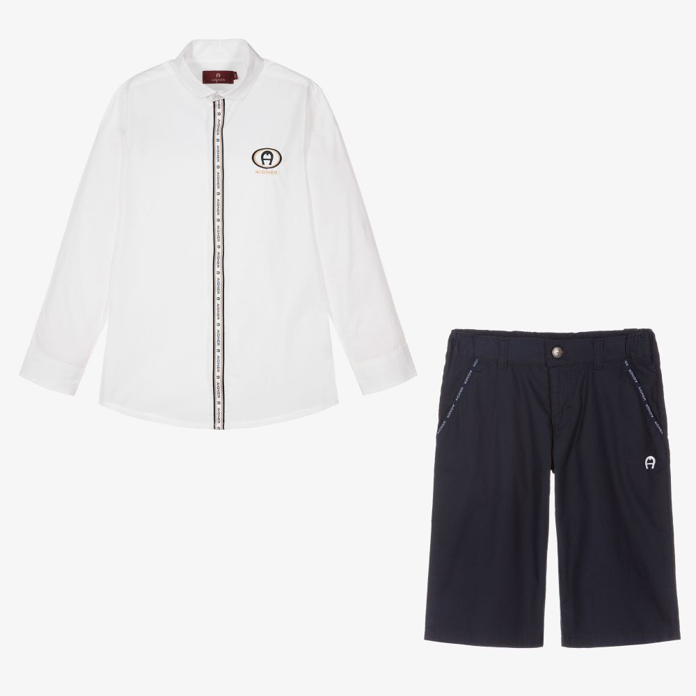 AIGNER - Teen Boys Blue Shorts Set | Childrensalon