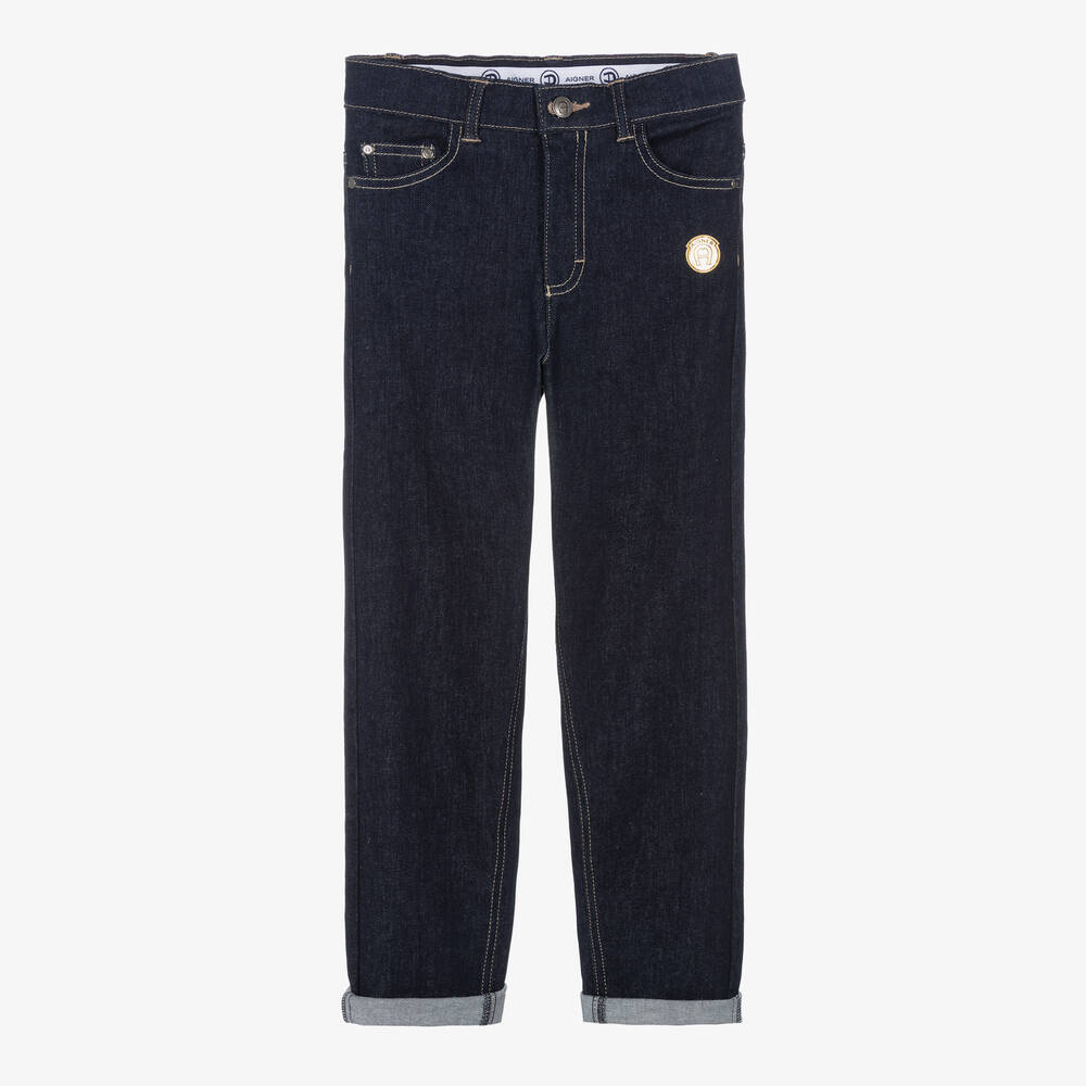 AIGNER Jean bleu fonce en denim pour ado garcon