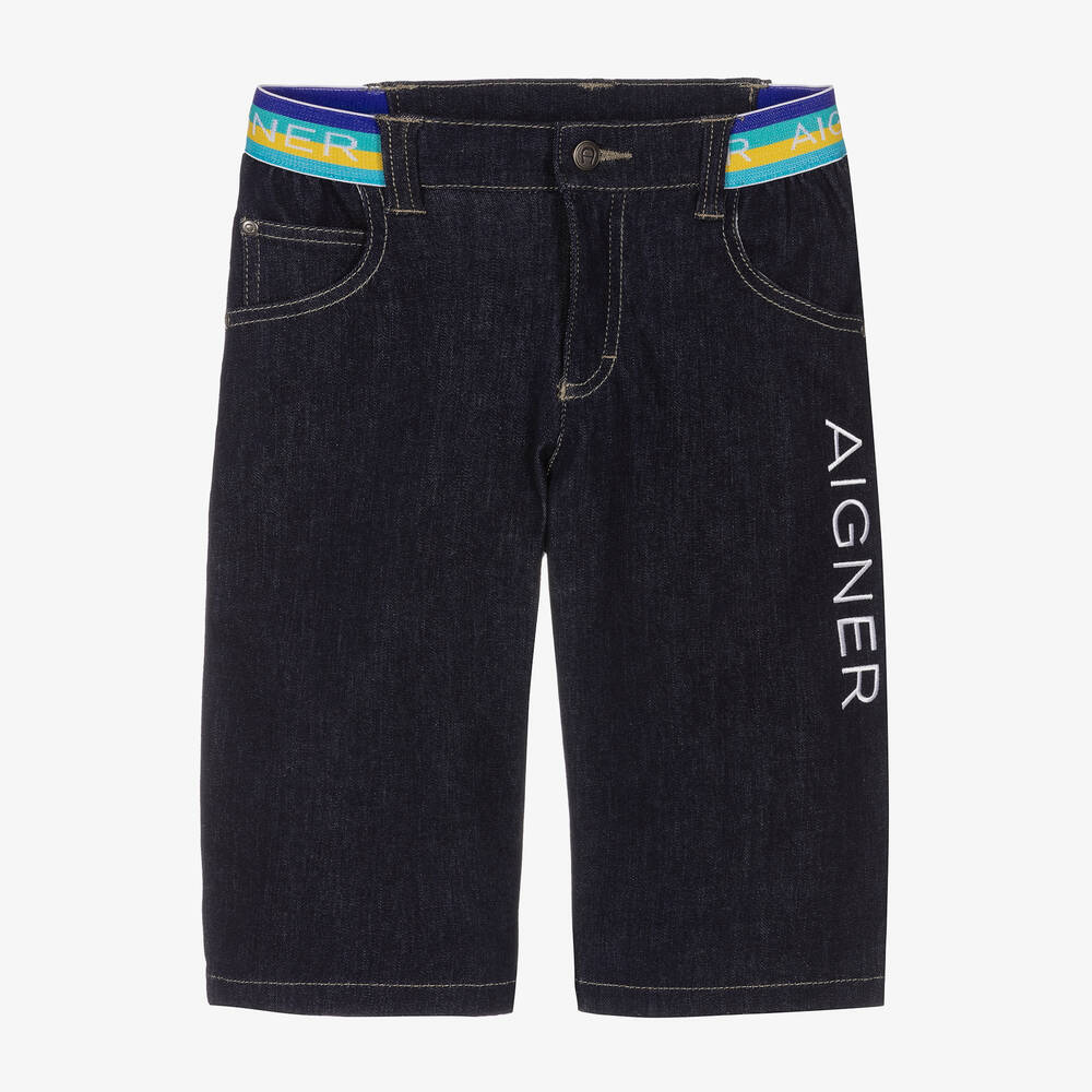 AIGNER - Teen Boys Dark Blue Denim Shorts | Childrensalon
