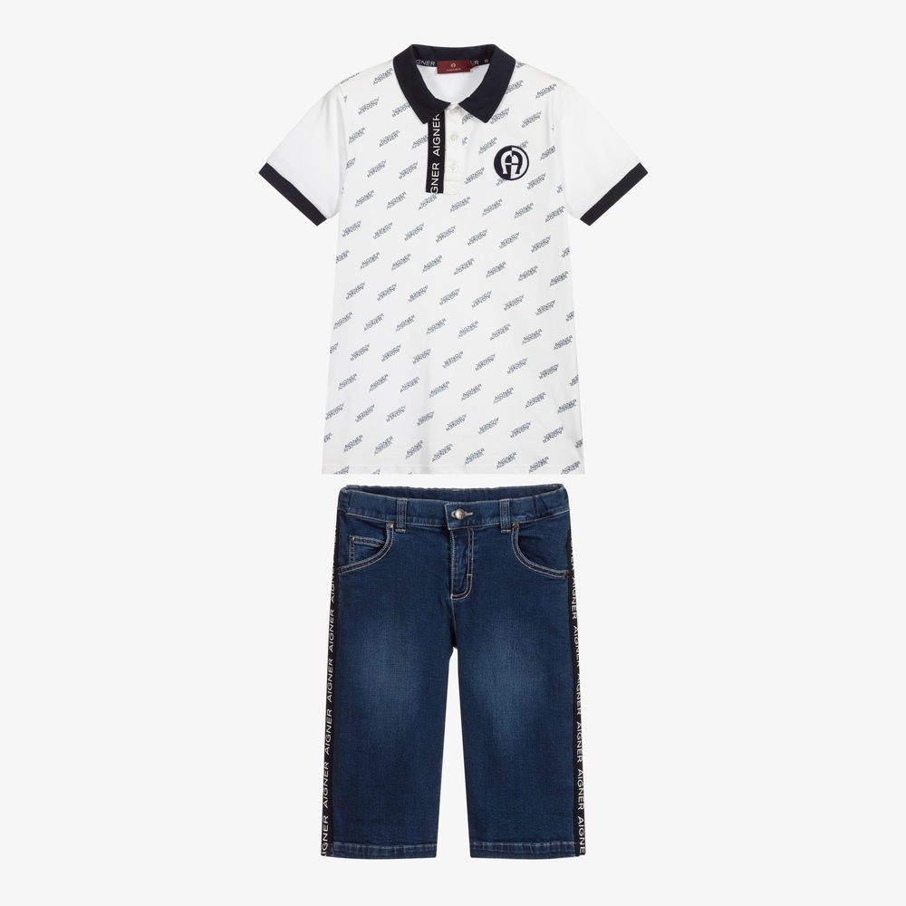 AIGNER Ensemble short en denim Ado gar on Childrensalon Outlet