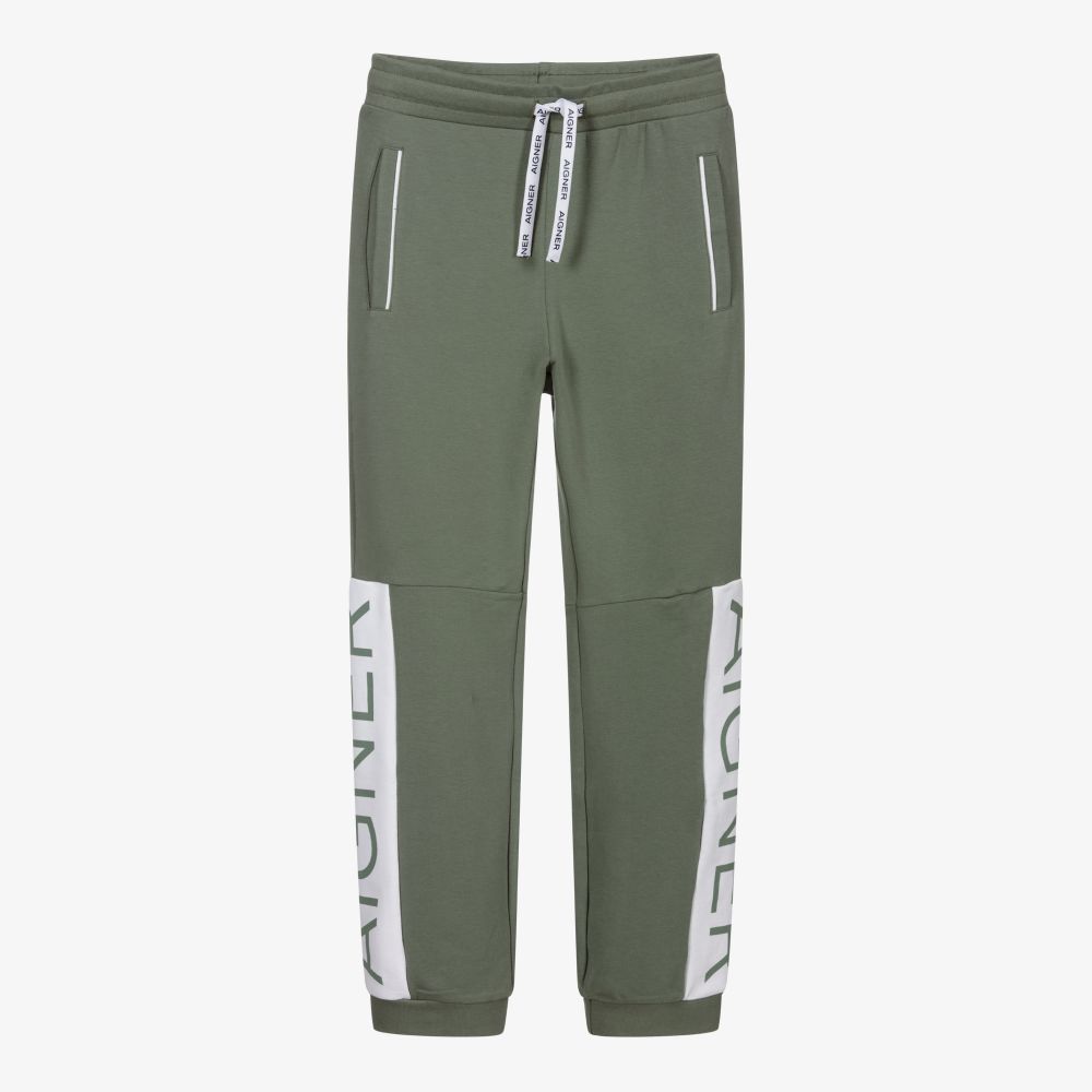 Teen Boys Green Logo Joggers