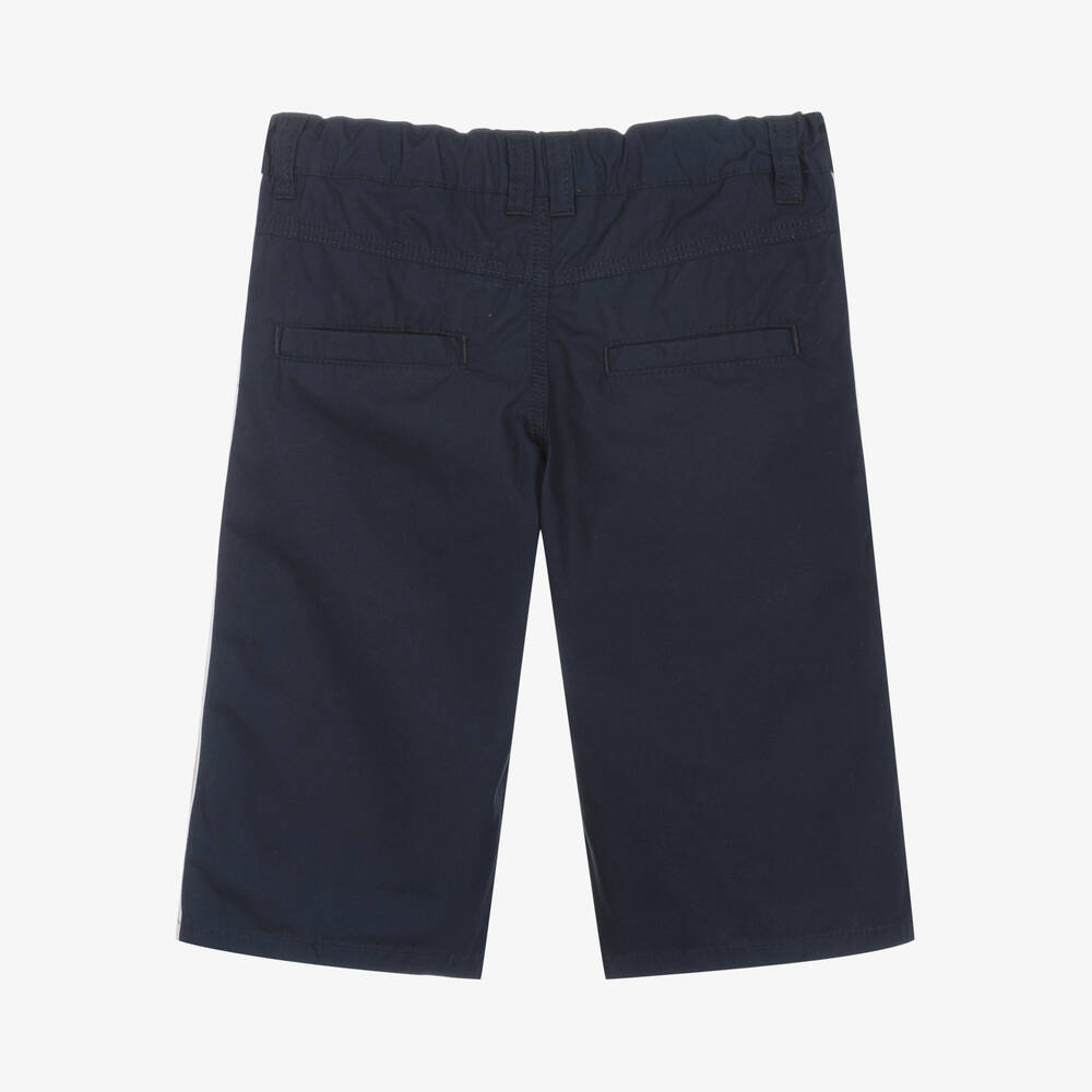 AIGNER-Teen Boys Navy Blue Cotton Logo Shorts | Childrensalon Outlet