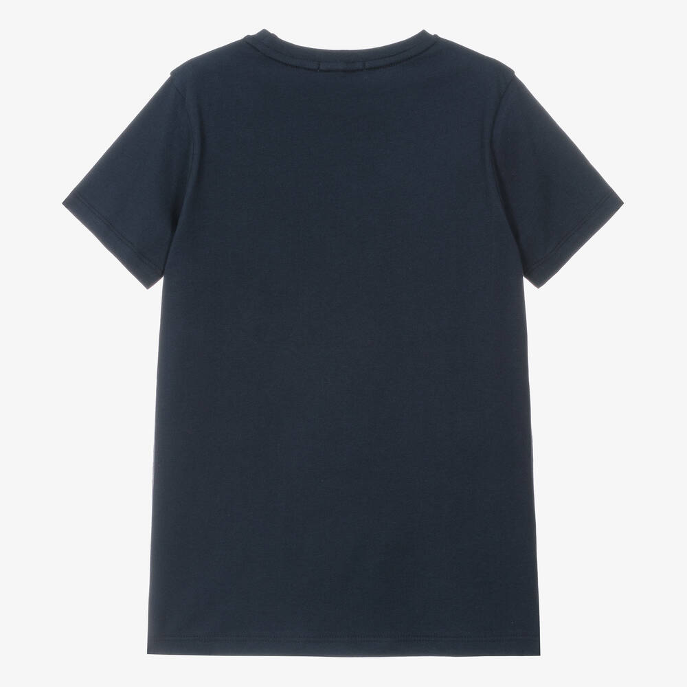 AIGNER-Teen Boys Navy Blue Cotton T-Shirt | Childrensalon Outlet