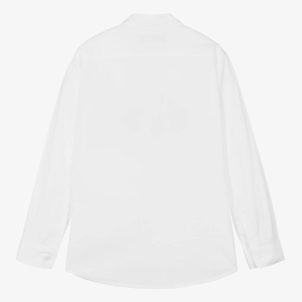 AIGNER-قميص تينز ولادي قطن بوبلين لون أبيض وأسود | Childrensalon Outlet