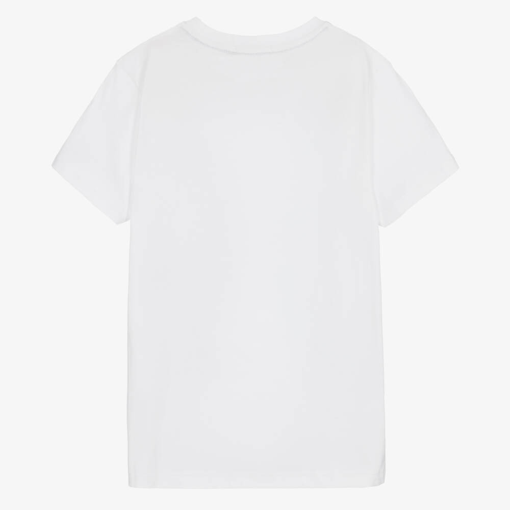 AIGNER-Teen Boys White & Blue Cotton T-Shirt | Childrensalon Outlet