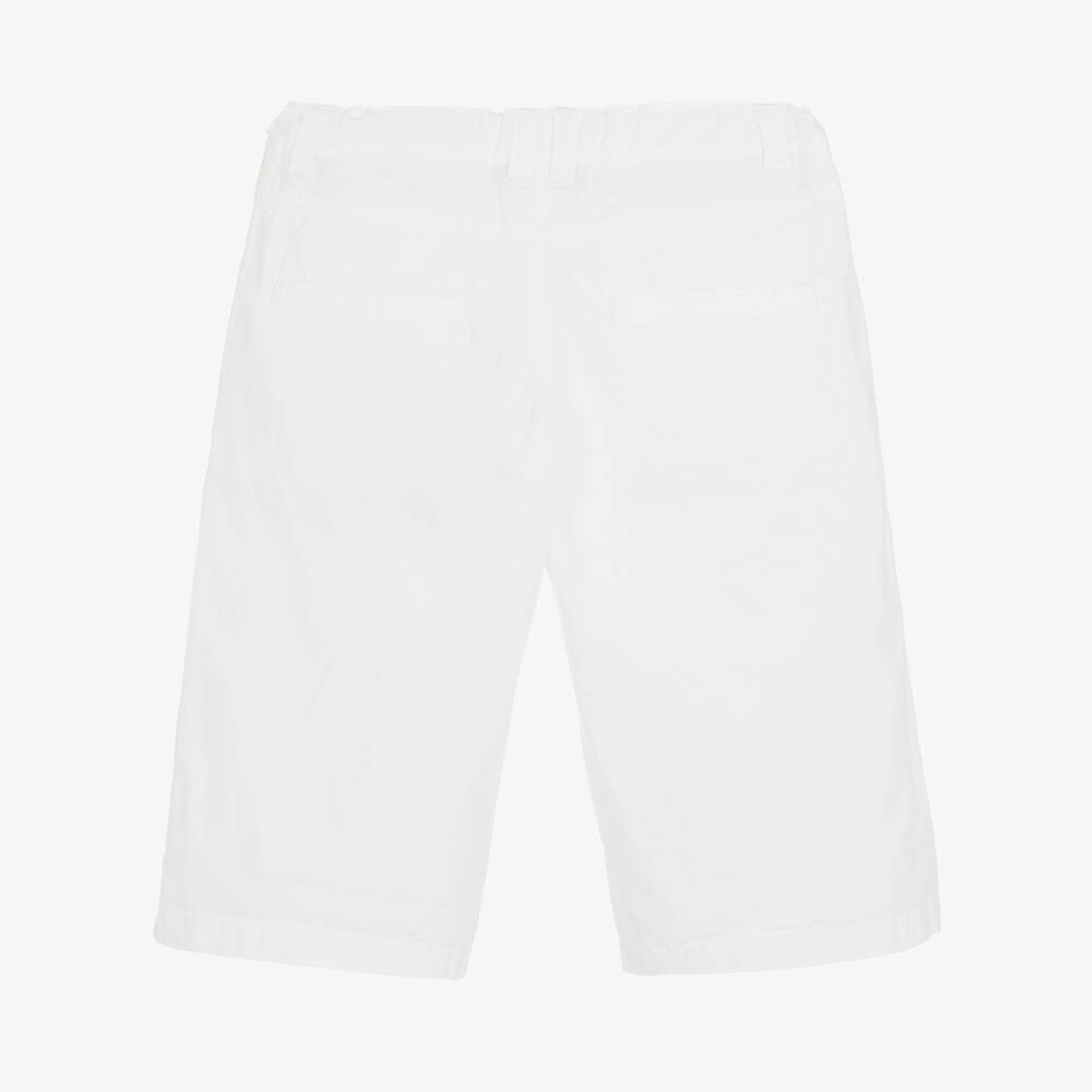 AIGNER-Teen Boys White Cotton Logo Shorts | Childrensalon Outlet