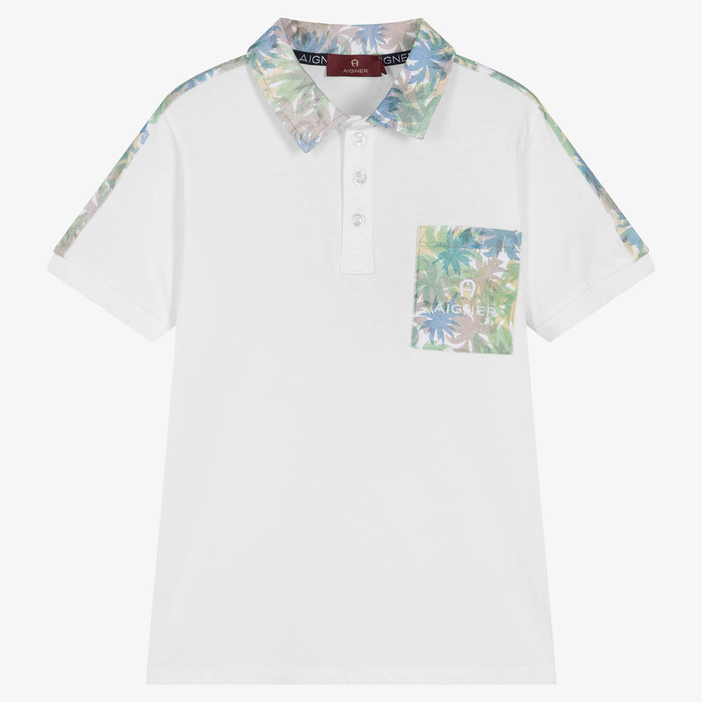 AIGNER - Белая хлопковая рубашка поло | Childrensalon